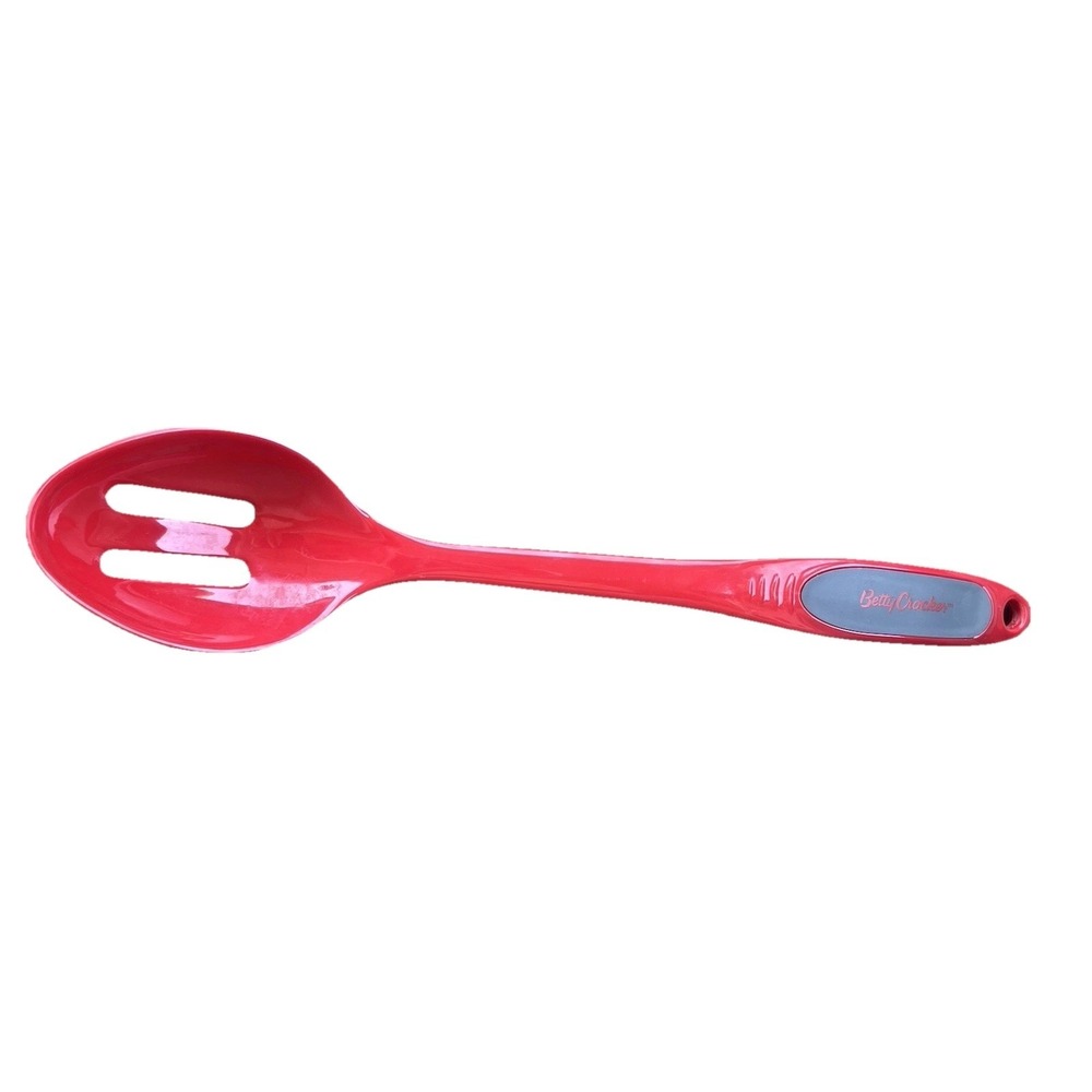 Betty Crocker Red Melamine Serving Spoon 13.75 " Long Slotted